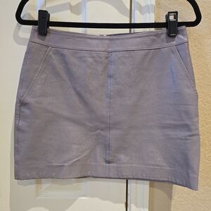 Leith Lilac Purple Leather Mini Skirt Small